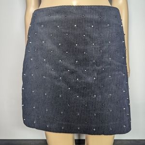 NEW Blank NYC Corduroy Chrome accent skirt AMAZING Sz 12 black
